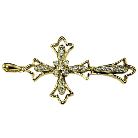 18 Karat Yellow Gold and Diamond Cross Pendant #20505 - Picture 3 of 8